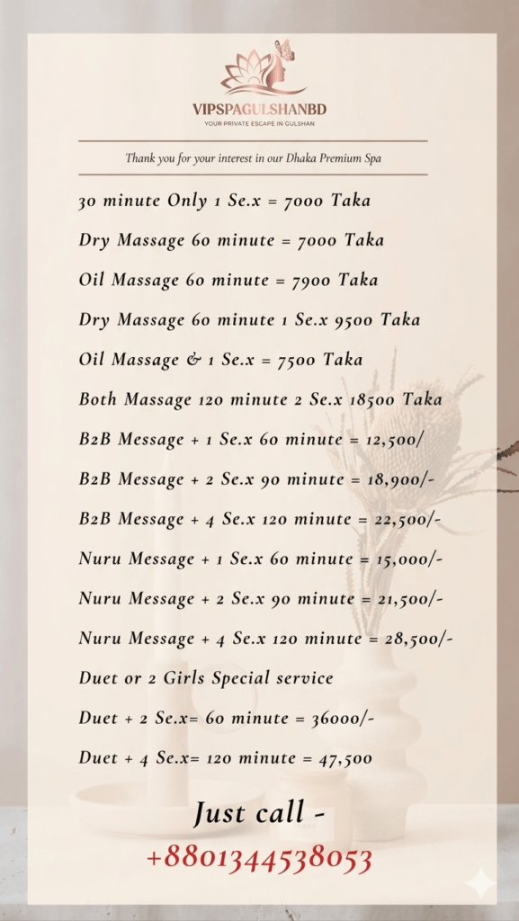 Vip Spa price menu showcasing premium spa packages in Gulshan BD