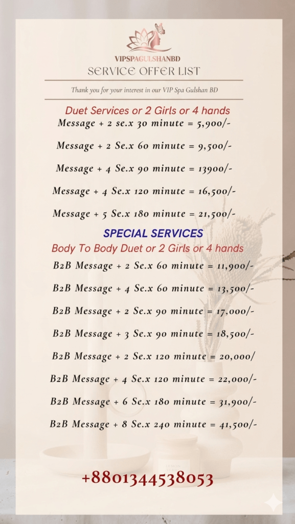 Vip Spa price details for body massage and relaxation therapy services