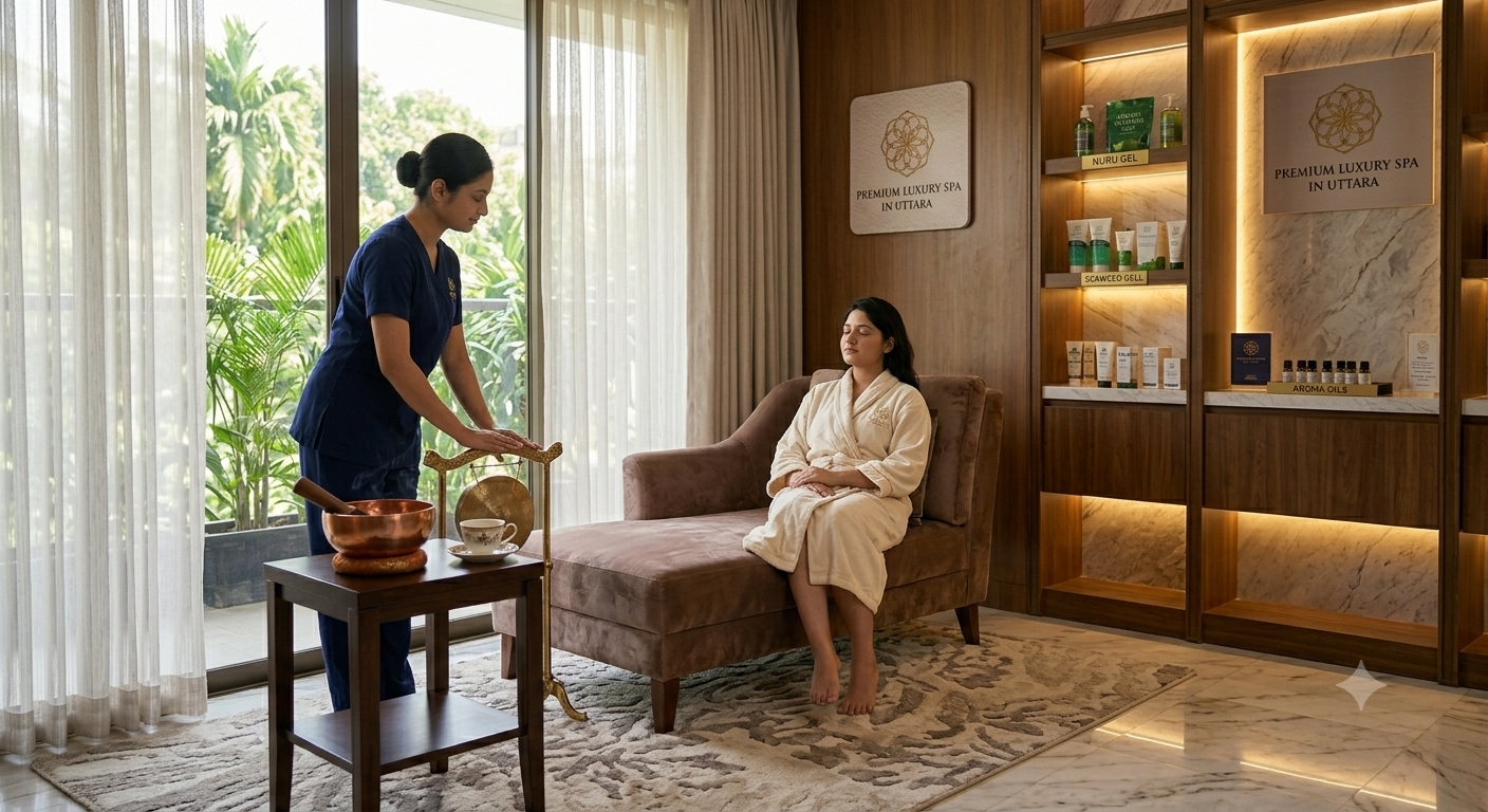 Premium Luxury Spa in Uttara Reception Desk with Professional Therapist and International Guest